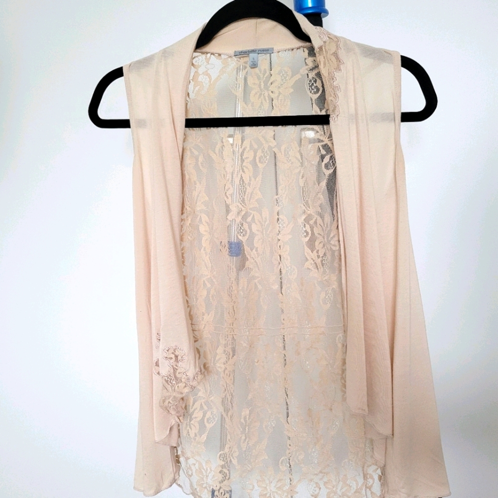 Cardigan vest with lace back